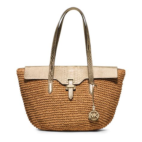 michael kors woven straw tote|michael kors straw backpack.